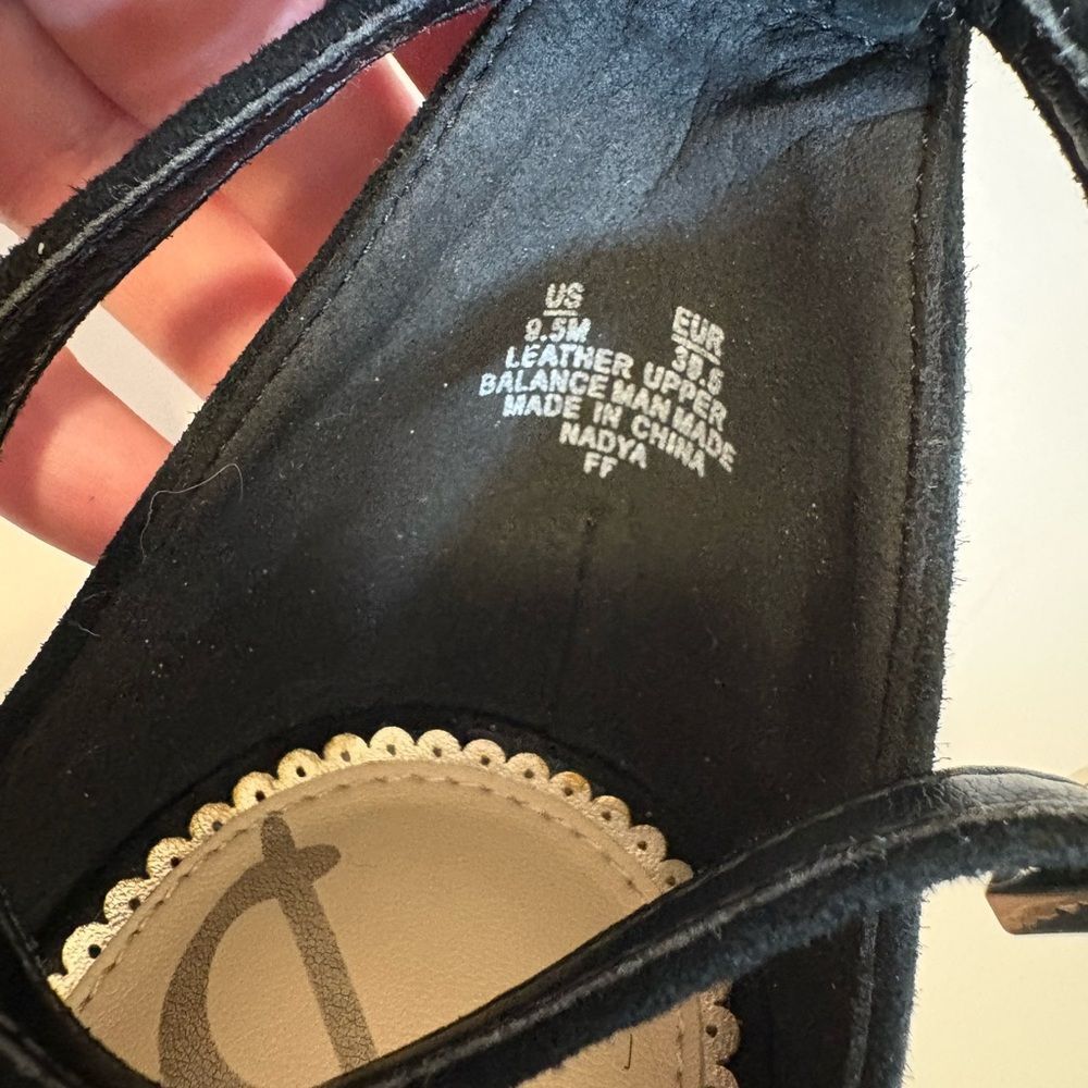Sam Edelman Nadya Chic Black Suede Ankle Strap Heels 9.5 - Picture 7 of 8